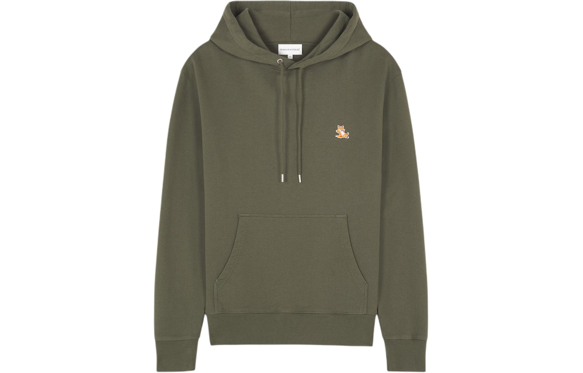 Maison Kitsune SS24 Pop Denim Hoodie Jacket Men’s Forest Green MM02121WW4015-O417
