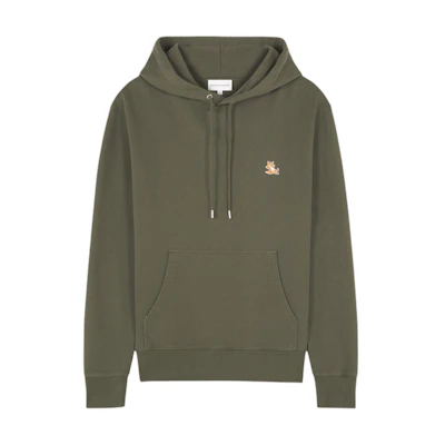 Maison Kitsune SS24 Pop Denim Hoodie Jacket Men’s Forest Green MM02121WW4015-O417