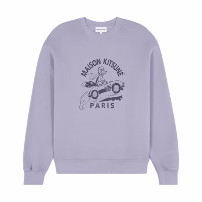 Maison Kitsune SS24 Ribbed Crewneck Pullover Sweatshirt Men’s Black MM00315KM0307-O197