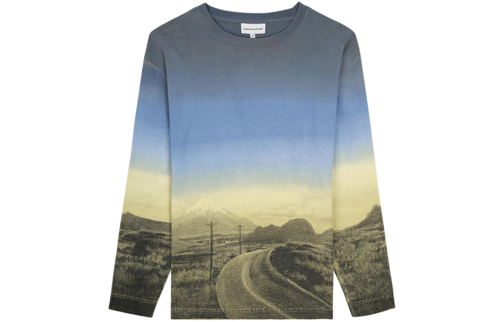 Maison Kitsune SS24 Scenic Print Crewneck T-Shirt Men’s Blue MM00115KJ0118-P451