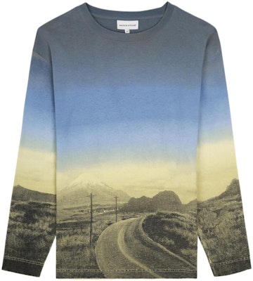 美颂狐SS24风景印花蓝色男士圆领T恤 MM00115KJ0118-P451 Order 美颂狐SS24风景印花蓝色男士圆领T恤 MM00115KJ0118-P451