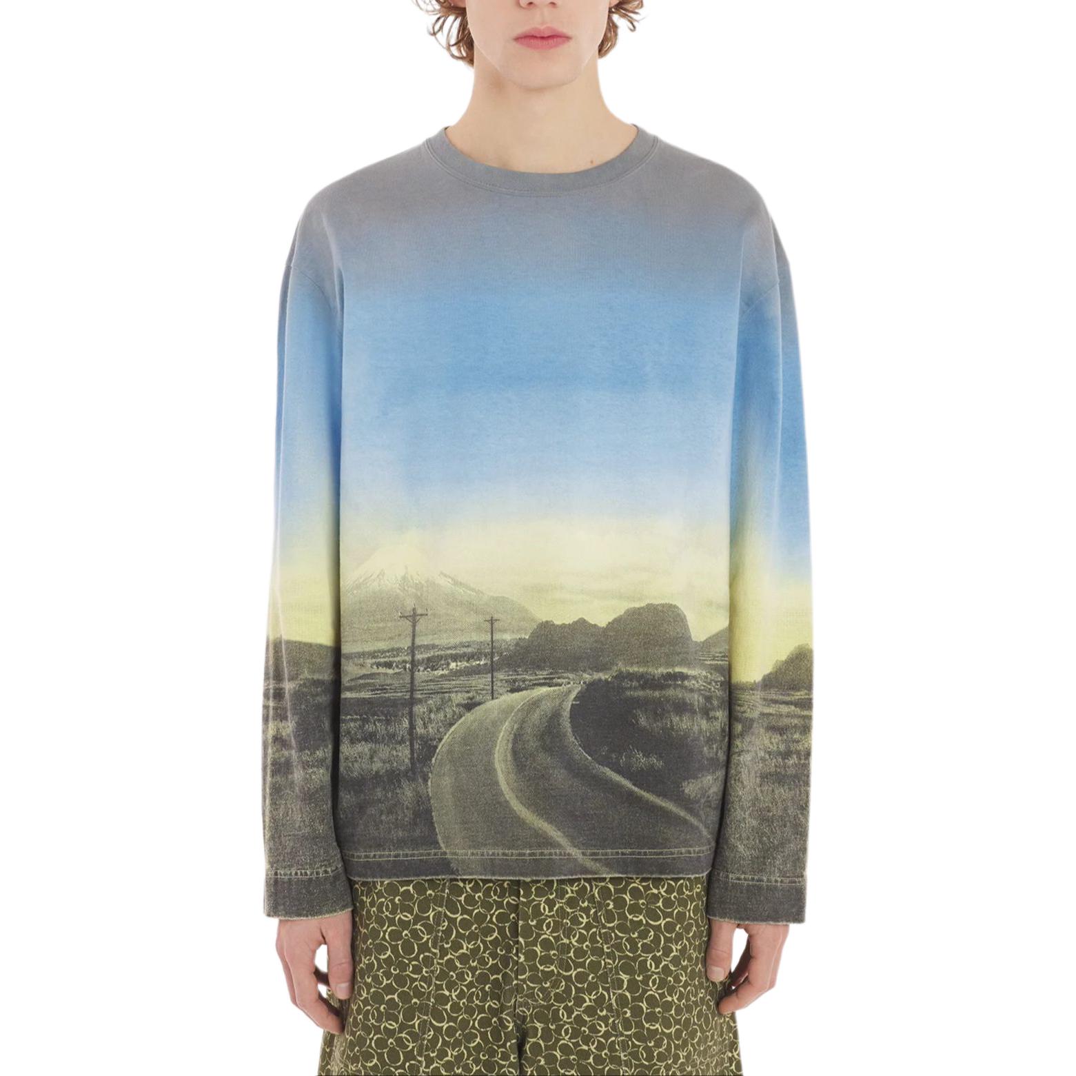 Purchase 美颂狐SS24风景印花蓝色男士圆领T恤 MM00115KJ0118-P451