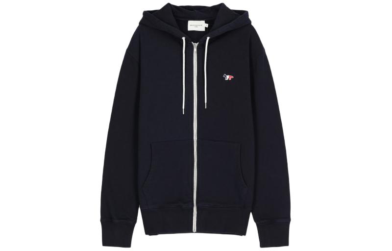 Maison Kitsune SS24 Solid Color Zip-Up Hoodie Jacket Grey AM00304KM0001-H150