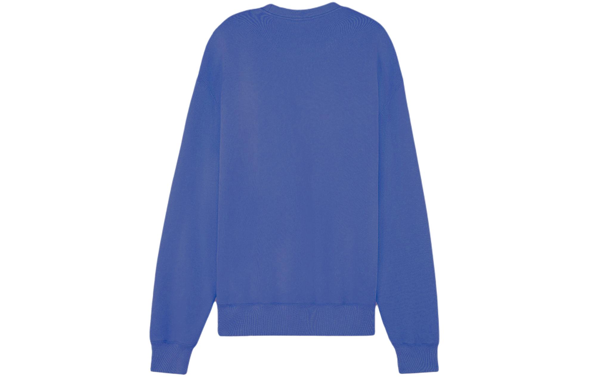 Lookbook Maison Kitsune SS24 Storm Blue Embroidered Logo Ribbed Crewneck Sweatshirt MM00315KM0307-P433