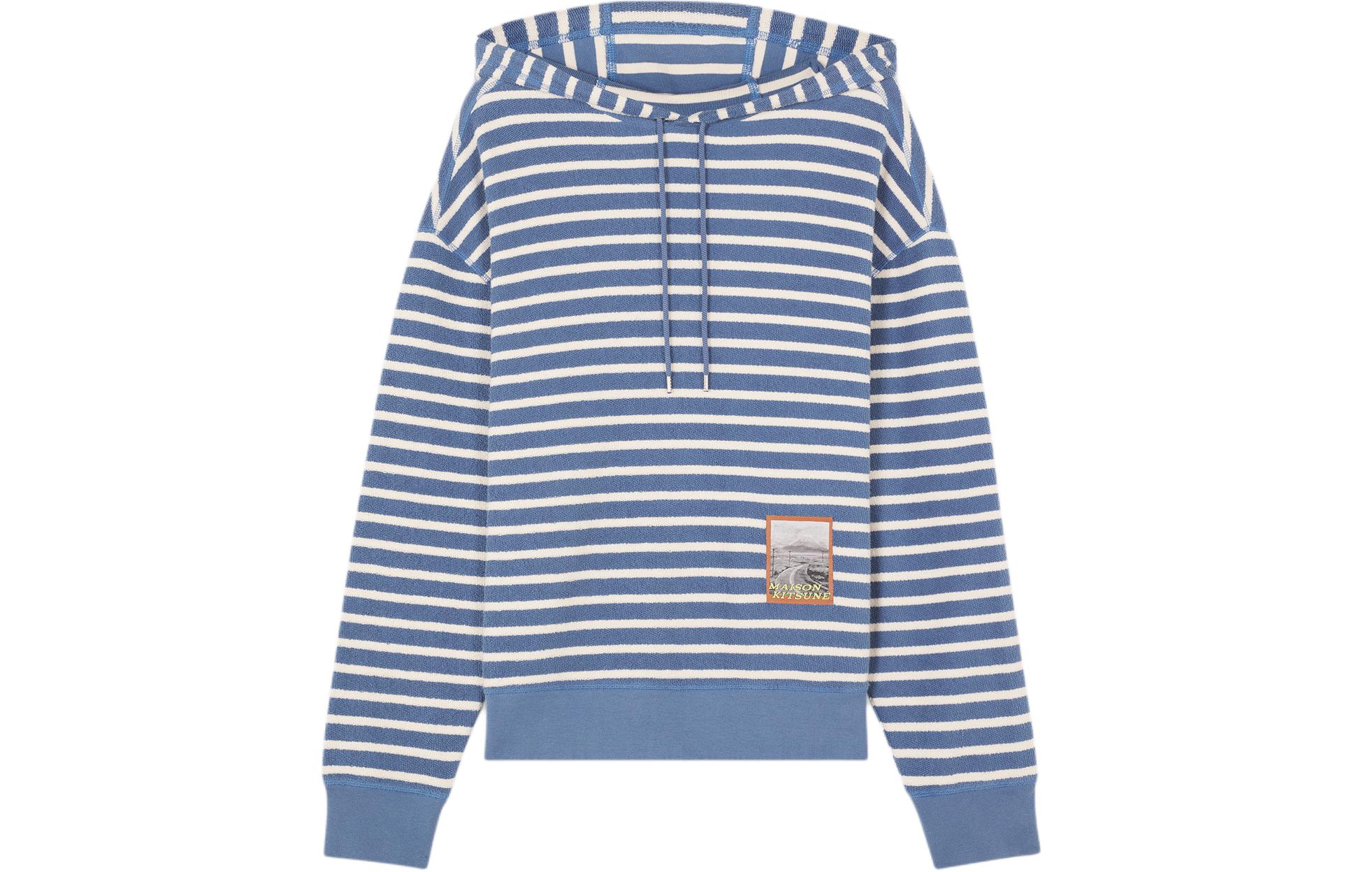 Maison Kitsune SS24 Sunset Red Fox Patch Hoodie Cotton Pullover Sweatshirt LM00705KM0001-P656