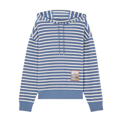 Maison Kitsune SS24 Sunset Red Fox Patch Hoodie Cotton Pullover Sweatshirt LM00705KM0001-P656