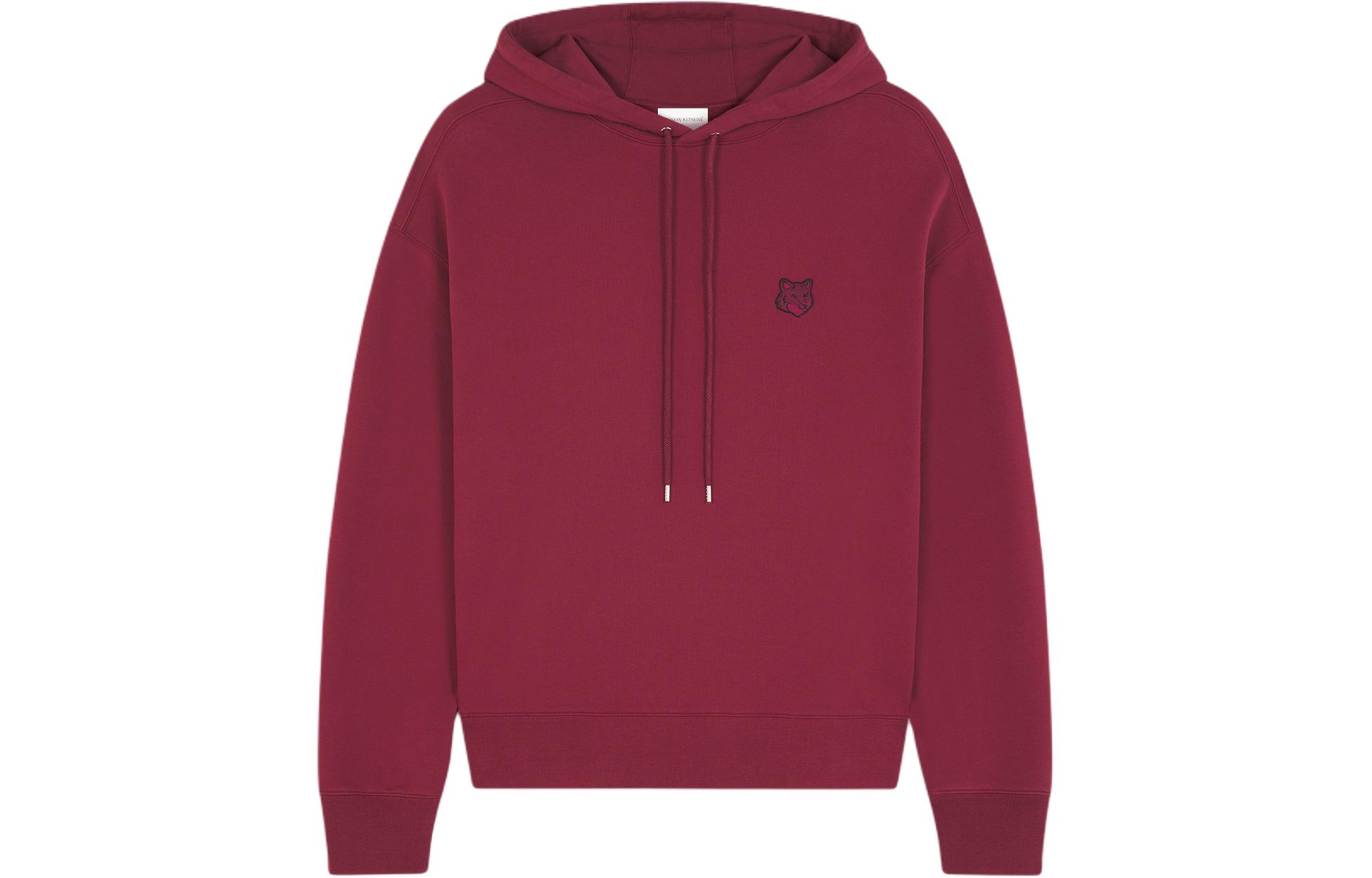 Maison Kitsune SS24 Sunset Red Hoodie with Ribbed Cuffs Mens MM00712KM0129-P656