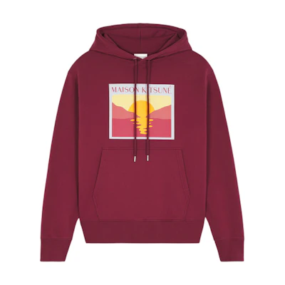 Maison Kitsune SS24 Unisex Solid Color Logo Embroidered Hoodie - Gray IU00355KM0001-GRM