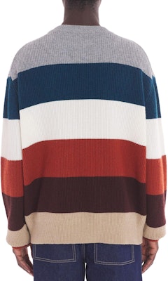 Maison Kitsune Striped Fox Head Crewneck Sweater Lelaki Multicolor. LM00808KT1093-S101 Purchase Maison Kitsune Striped Fox Head Crewneck Sweater Lelaki Multicolor. LM00808KT1093-S101