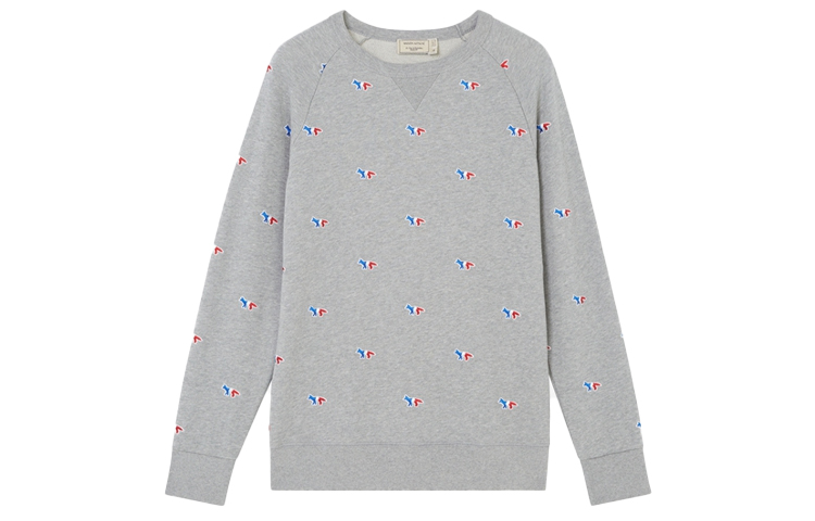 Maison Kitsune Unisex Cotton Sweatshirt with Little Fox Print Design FU00363KM0001-2
