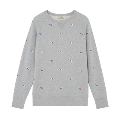 Maison Kitsune Unisex Cotton Sweatshirt with Little Fox Print Design FU00363KM0001-2