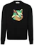 Order Maison Kitsune Unisex Black Cotton Sweater with Small Fox Print Design FU00363KM0001-1