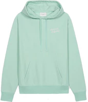 Maison Kitsune Unisex Green Logo Print Pullover Hoodie IU00330KM0020-P322 Maison Kitsune Unisex Green Logo Print Pullover Hoodie IU00330KM0020-P322