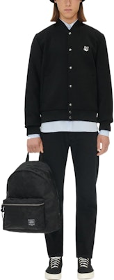 Maison Kitsune 男女通用纯色徽章单排扣夹克 黑色. JM02222WM0020-P198 Shop Maison Kitsune 男女通用纯色徽章单排扣夹克 黑色. JM02222WM0020-P198