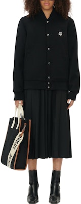 Maison Kitsune 男女通用纯色徽章单排扣夹克 黑色. JM02222WM0020-P198 Purchase Maison Kitsune 男女通用纯色徽章单排扣夹克 黑色. JM02222WM0020-P198