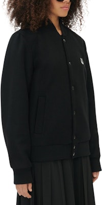 Maison Kitsune 男女通用纯色徽章单排扣夹克 黑色. JM02222WM0020-P198 Sizing Maison Kitsune 男女通用纯色徽章单排扣夹克 黑色. JM02222WM0020-P198