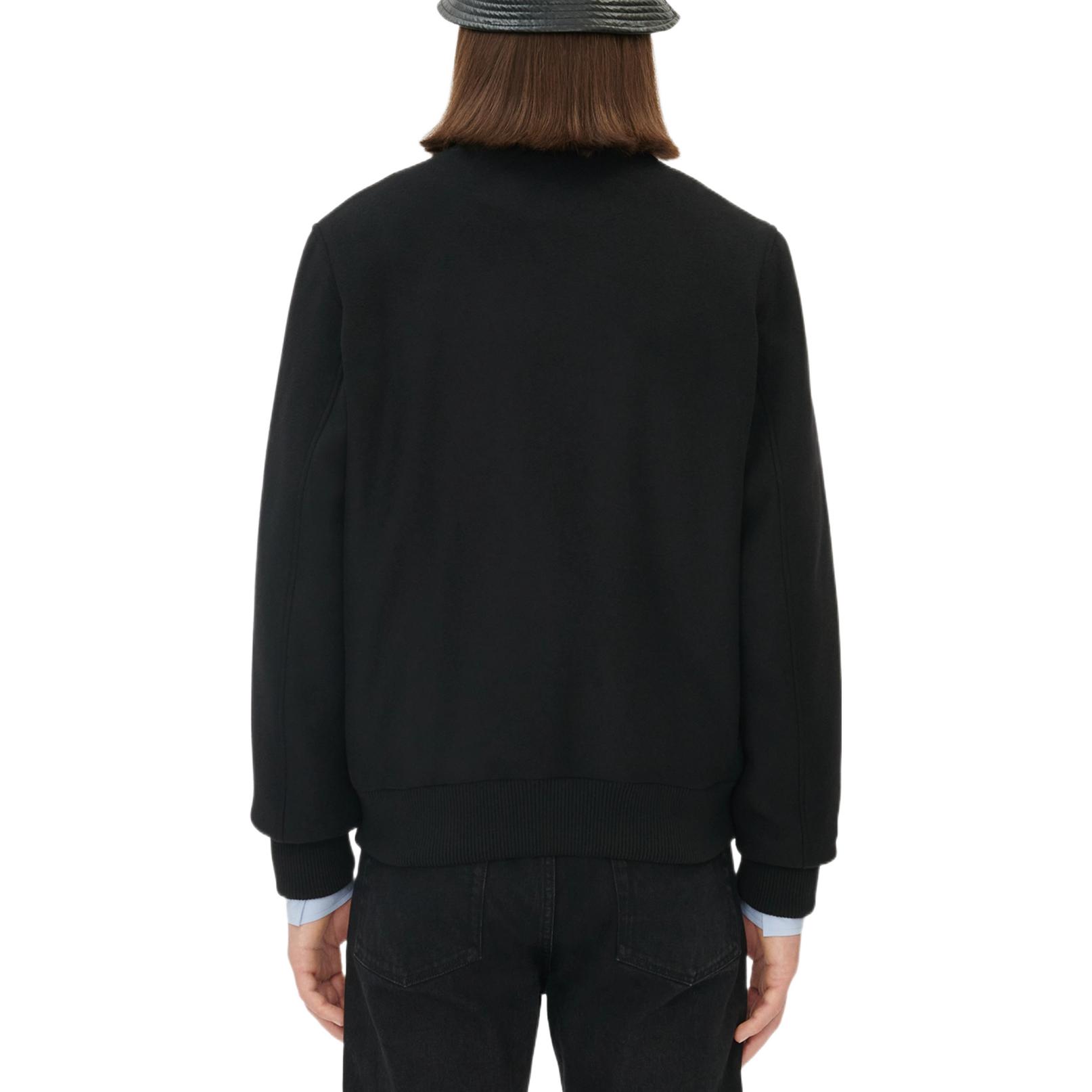 Cheap Maison Kitsune 男女通用纯色徽章单排扣夹克 黑色. JM02222WM0020-P198