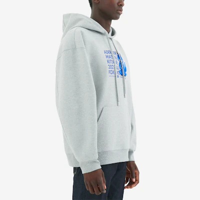 Maison Kitsune x ADER ERROR Hoodie Oversized Logo Fox Abu-Abu Kolaborasi Pria BKKFWHD01GR-GR Details for Maison Kitsune x ADER ERROR Hoodie Oversized Logo Fox Abu-Abu Kolaborasi Pria BKKFWHD01GR-GR