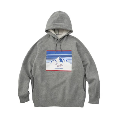 Maison Kitsune and wander FW23 Navy Fox Logo Hooded Zip Jacket Unisex MKxAW-05