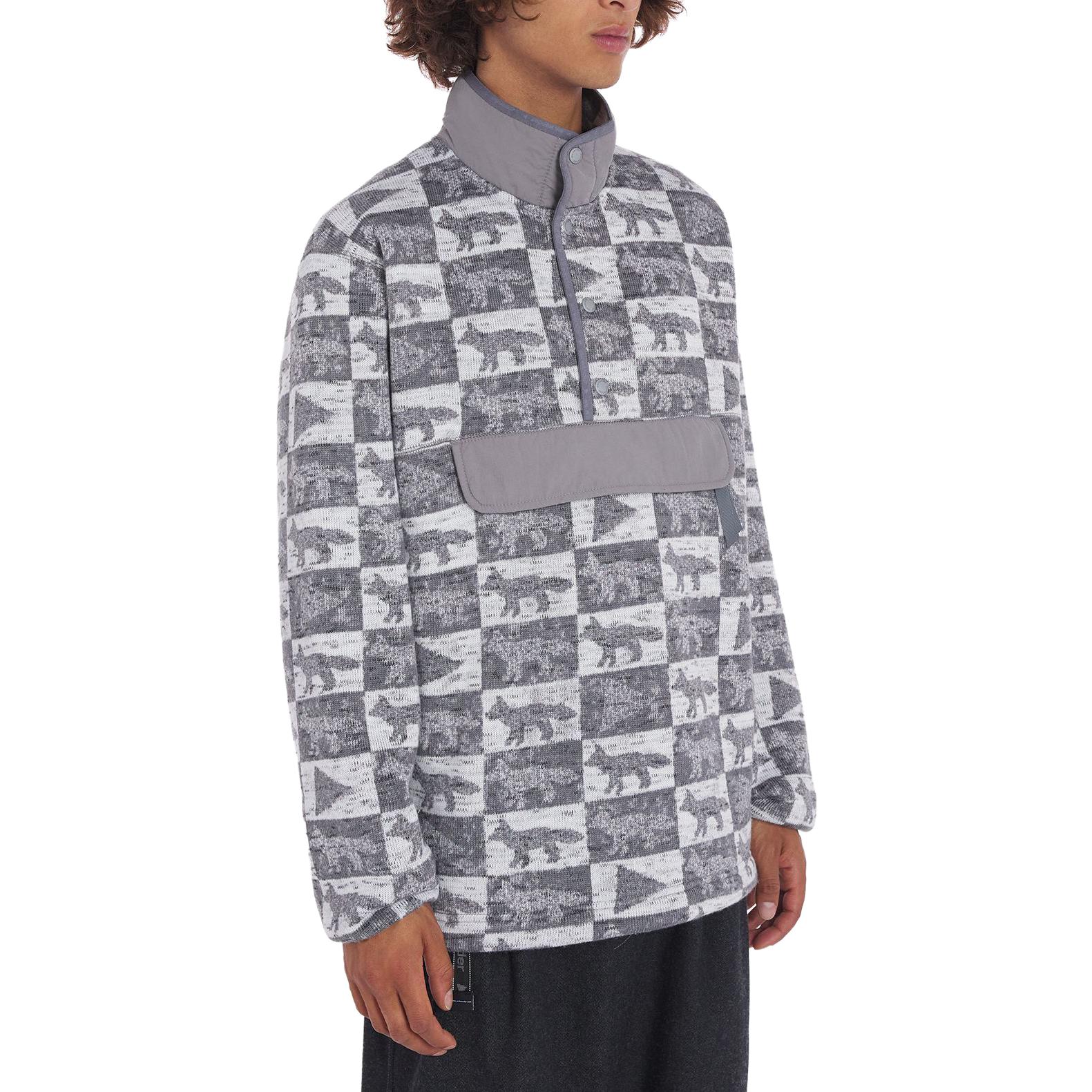 Cheap 메종 키츠네 x 앤드 원더 FW23 폭스 플란넬 루즈핏 풀오버 스웨트셔츠 그레이 5743281907-P150