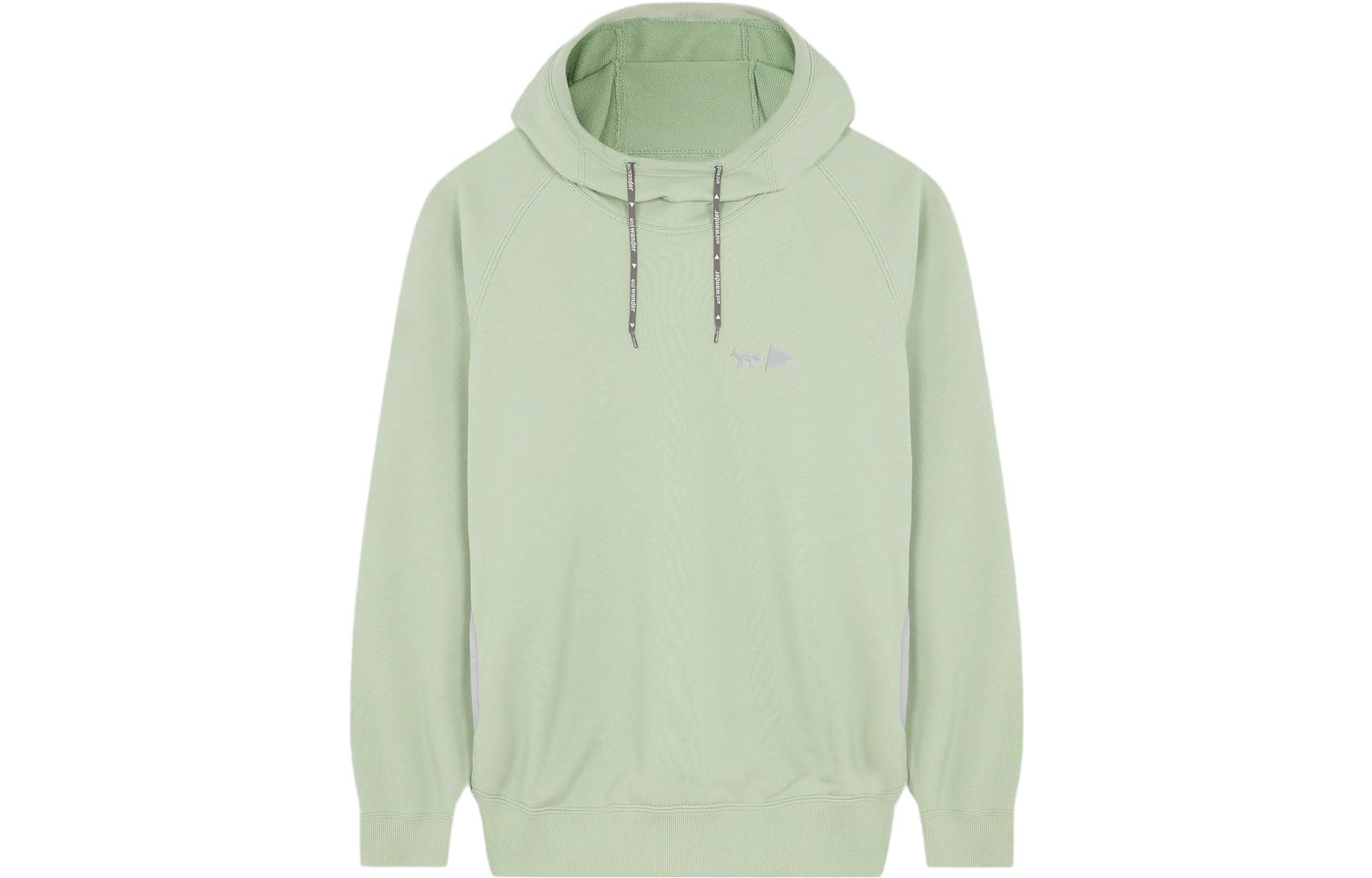 Maison Kitsune x AND WANDER Retro Print Hoodie Unisex Green Long Sleeve 5743184905-P321