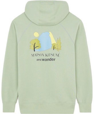 메종 키츠네 x 앤드 원더 레트로 프린트 후디 유니섹스 그린 긴팔. 5743184905-P321 Lookbook 메종 키츠네 x 앤드 원더 레트로 프린트 후디 유니섹스 그린 긴팔. 5743184905-P321