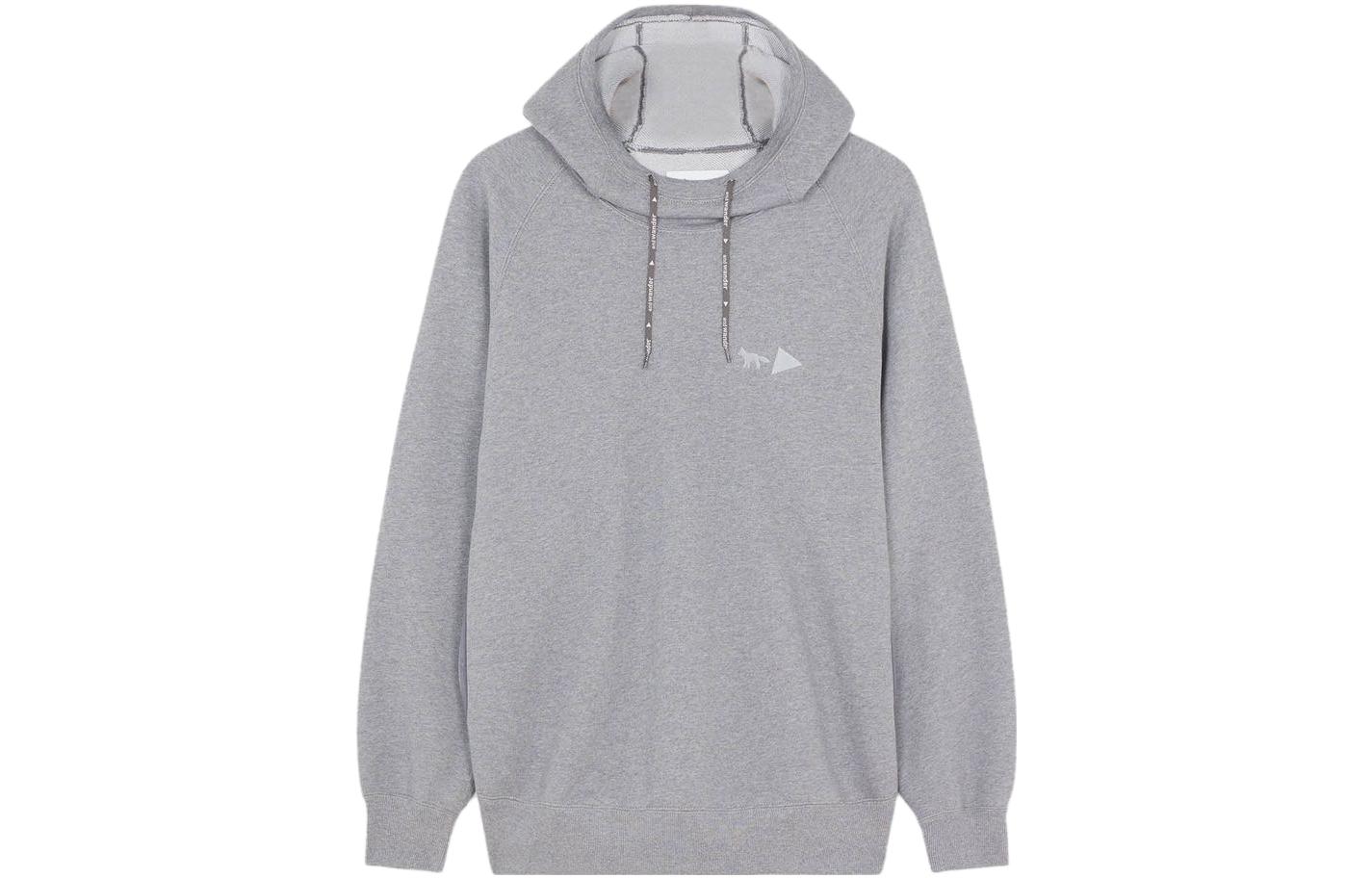 Maison Kitsune x AND WANDER Unisex Gray Hoodie - Casual Comfortable Loose Fit 5743184905-P130