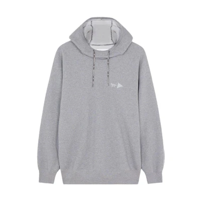 Maison Kitsune AND WANDER Unisex Gray Hoodie - Casual Comfortable Loose Fit 5743184905-P130
