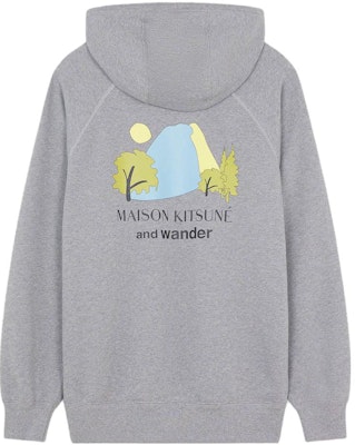메종 키츠네 x AND WANDER 유니섹스 그레이 후디 - 캐주얼 편안한 루즈핏 5743184905-P130 Lookbook 메종 키츠네 x AND WANDER 유니섹스 그레이 후디 - 캐주얼 편안한 루즈핏 5743184905-P130
