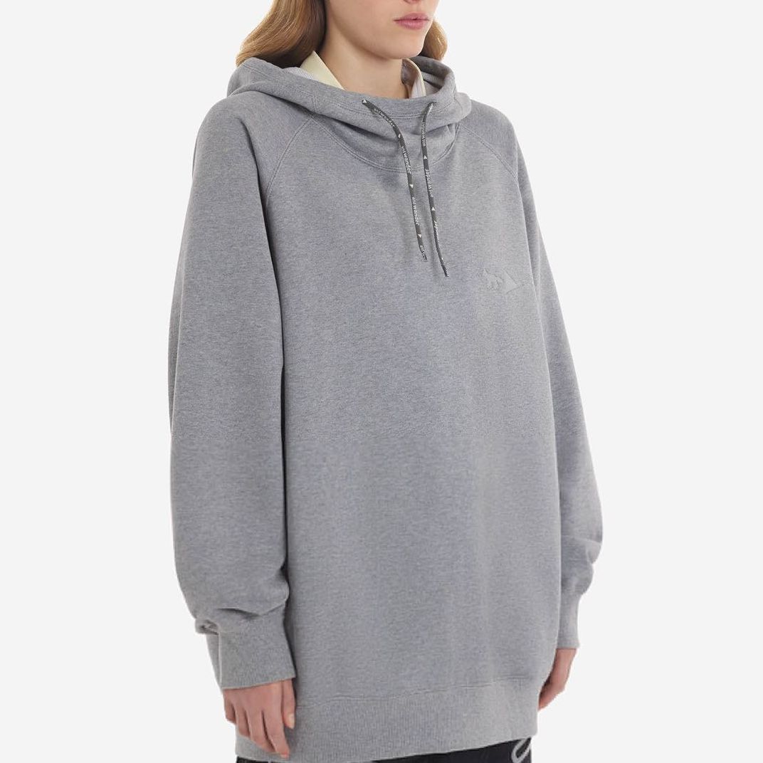 Sizing 메종 키츠네 x AND WANDER 유니섹스 그레이 후디 - 캐주얼 편안한 루즈핏 5743184905-P130