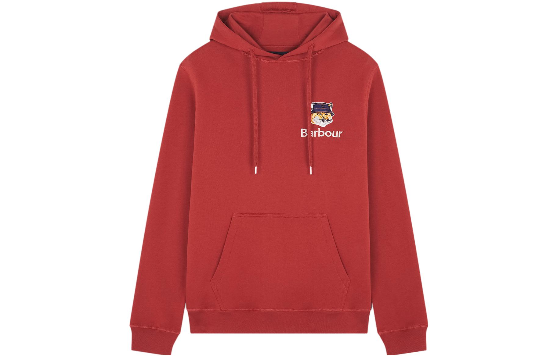 Maison Kitsune Barbour FW23 Fox Print Hoodie Unisex Gray MOL0569GY52-P150