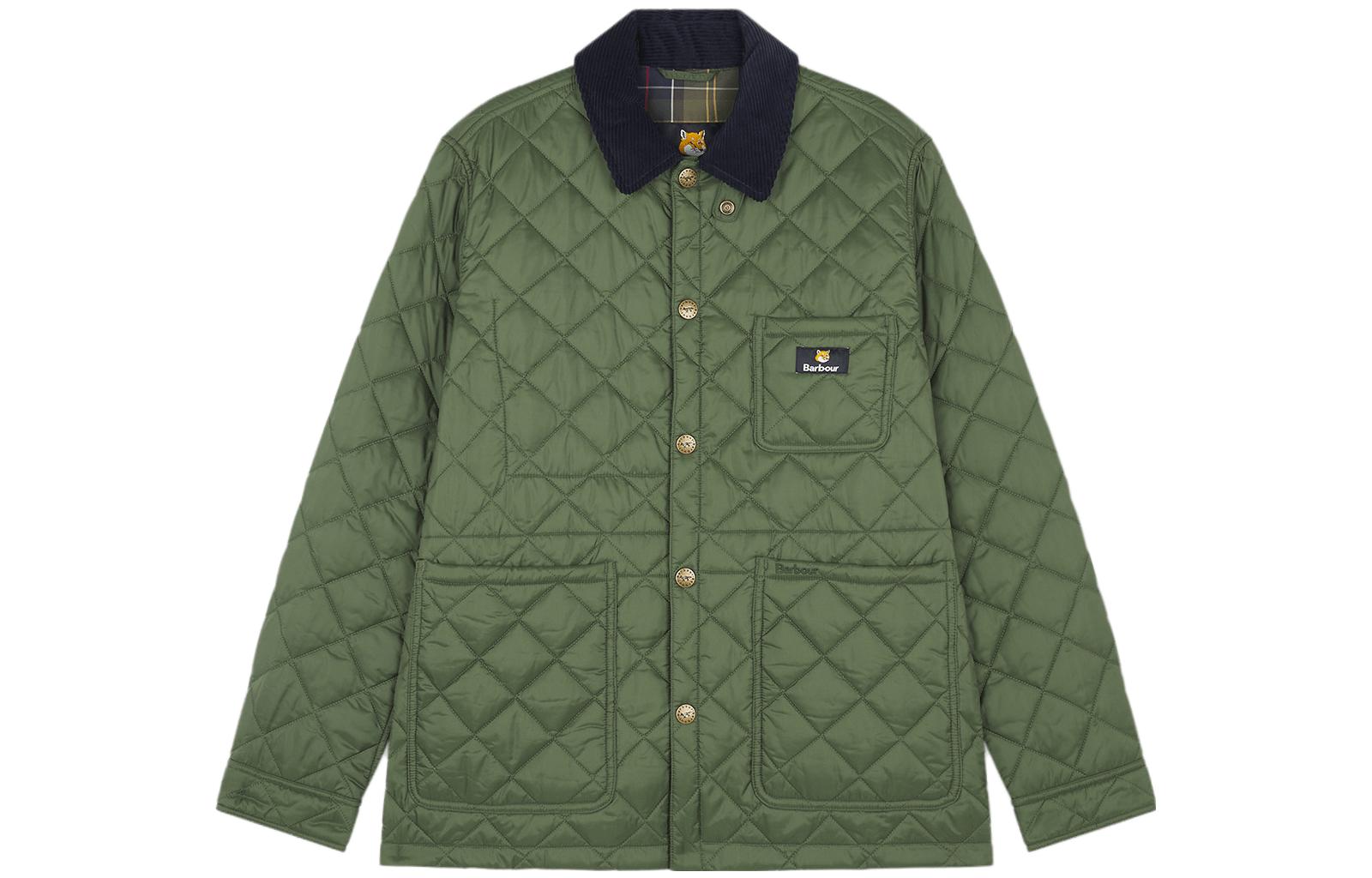 Maison Kitsune Barbour FW23 Reversible Check Hooded Jacket Black Unisex MWB1093BK11-H198