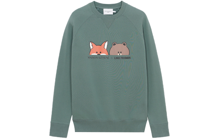 Maison Kitsune LINE FRIENDS SS21 Cartoon Print Unisex Navy Long Sleeve Sweatshirt SPLNU00300-NA