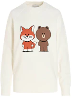 Maison Kitsune x LINE FRIENDS SS21 Cartoon Print White Unisex Long Sleeve Sweater SPLNU00300-EC Maison Kitsune x LINE FRIENDS SS21 Cartoon Print White Unisex Long Sleeve Sweater SPLNU00300-EC