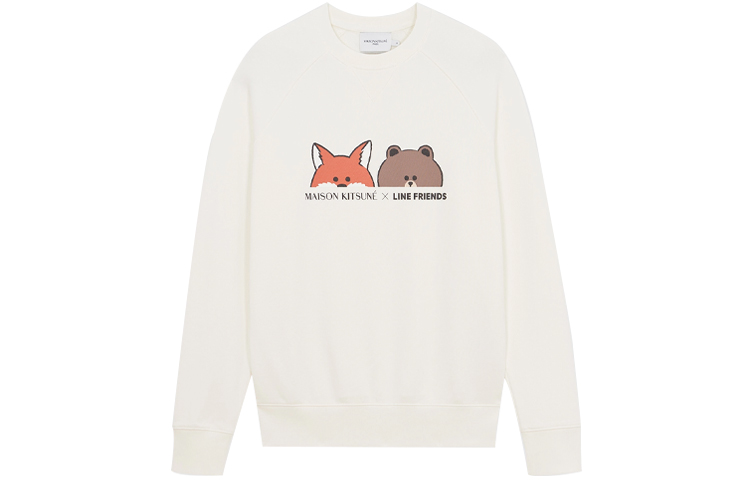 Maison Kitsune Olympia Le-Tan FW22 Graphic Print Black Crewneck Sweatshirt Unisex JM00361KM0019-P199