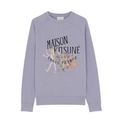 Maison Kitsune Puma Logo Half-Zip Sweatshirt Jacket Unisex Blue SPPMU00312-P411