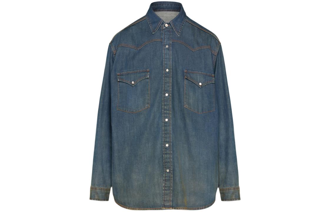 Maison Margiela  Americana Wash Shirt Vintage Blue Long Sleeve Slim Fit S50DT0017S30876961