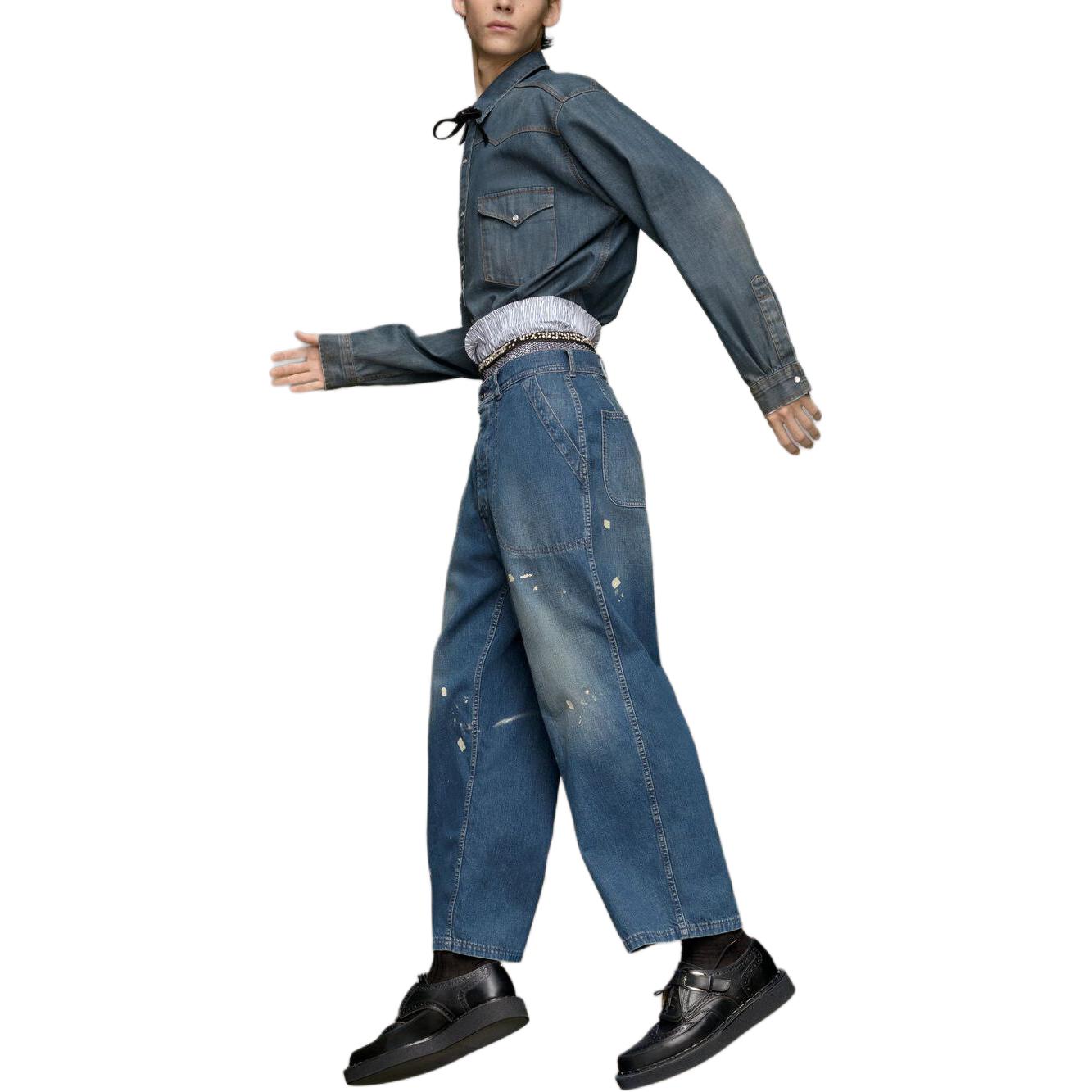 Purchase Maison Margiela 美式水洗襯衫 復古藍長袖修身款 S50DT0017S30876961