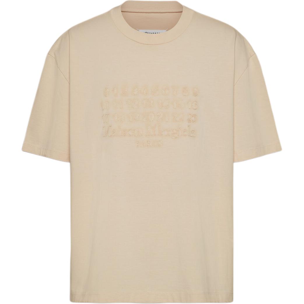 Order メゾン マルジェラ ベージュ レタープリント クルーネック 半袖Tシャツ S50GC0703S23883-118