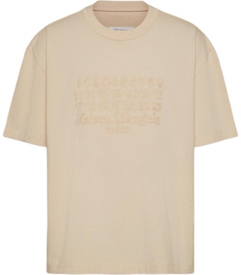 メゾン マルジェラ ベージュ レタープリント クルーネック 半袖Tシャツ S50GC0703S23883-118 Order メゾン マルジェラ ベージュ レタープリント クルーネック 半袖Tシャツ S50GC0703S23883-118