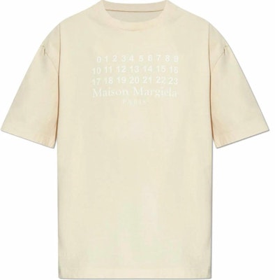 Maison Margiela 米白色數字印花圖案圓領T恤 S50GC0716S24567104 Order Maison Margiela 米白色數字印花圖案圓領T恤 S50GC0716S24567104