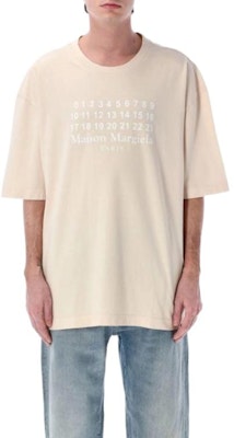 Maison Margiela 米白色數字印花圖案圓領T恤 S50GC0716S24567104 Purchase Maison Margiela 米白色數字印花圖案圓領T恤 S50GC0716S24567104