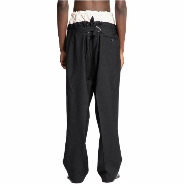 Lookbook 메종 마르지엘라 블랙&화이트 와이드레그 스트링 캐주얼 팬츠 S50KA0658M35415900