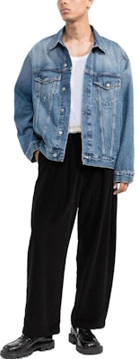 メゾンマルジェラ ブラック カラーブロック ウエストゴム ワイドレッグパンツ S50KA0594S47374-900 Lookbook メゾンマルジェラ ブラック カラーブロック ウエストゴム ワイドレッグパンツ S50KA0594S47374-900