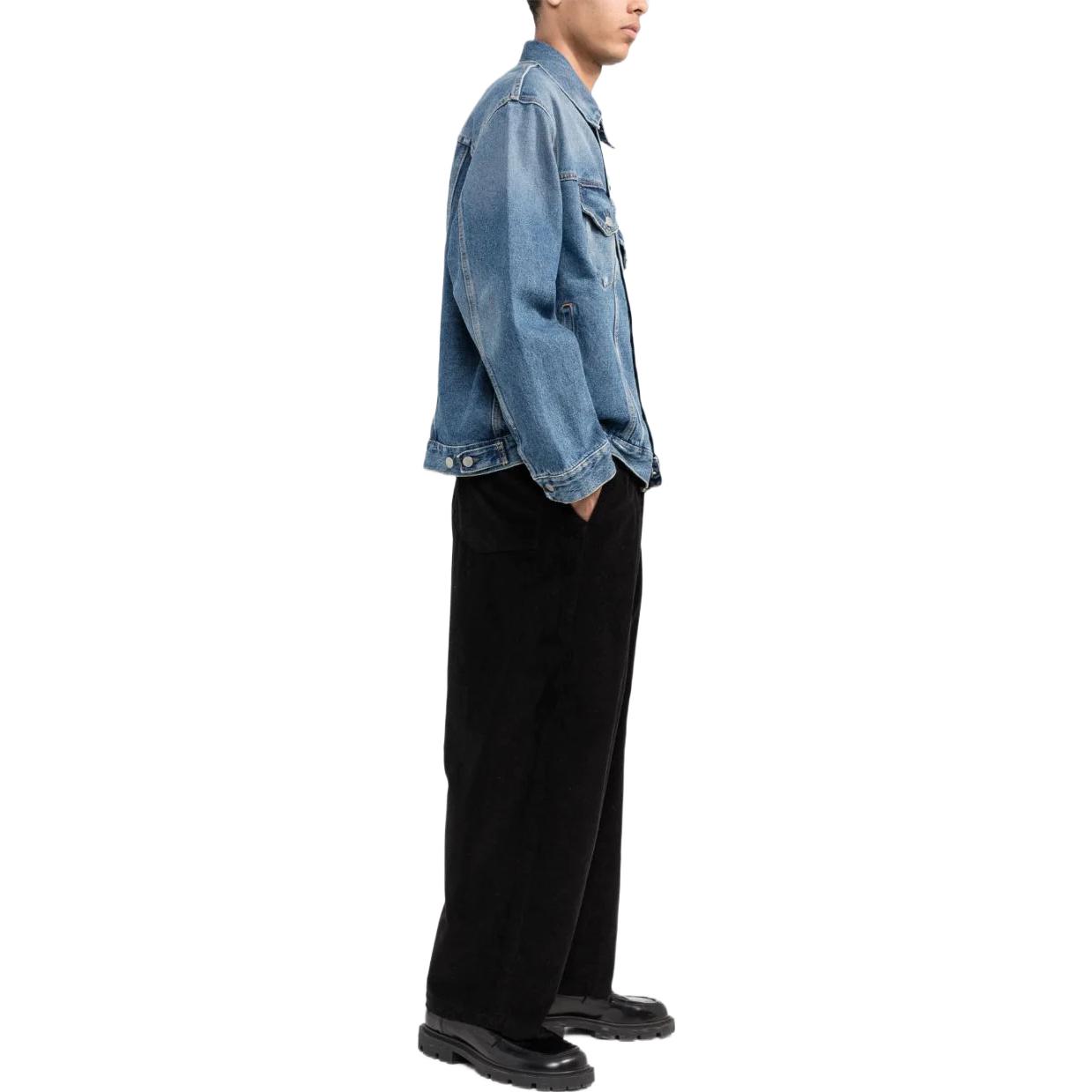 Shop メゾンマルジェラ ブラック カラーブロック ウエストゴム ワイドレッグパンツ S50KA0594S47374-900