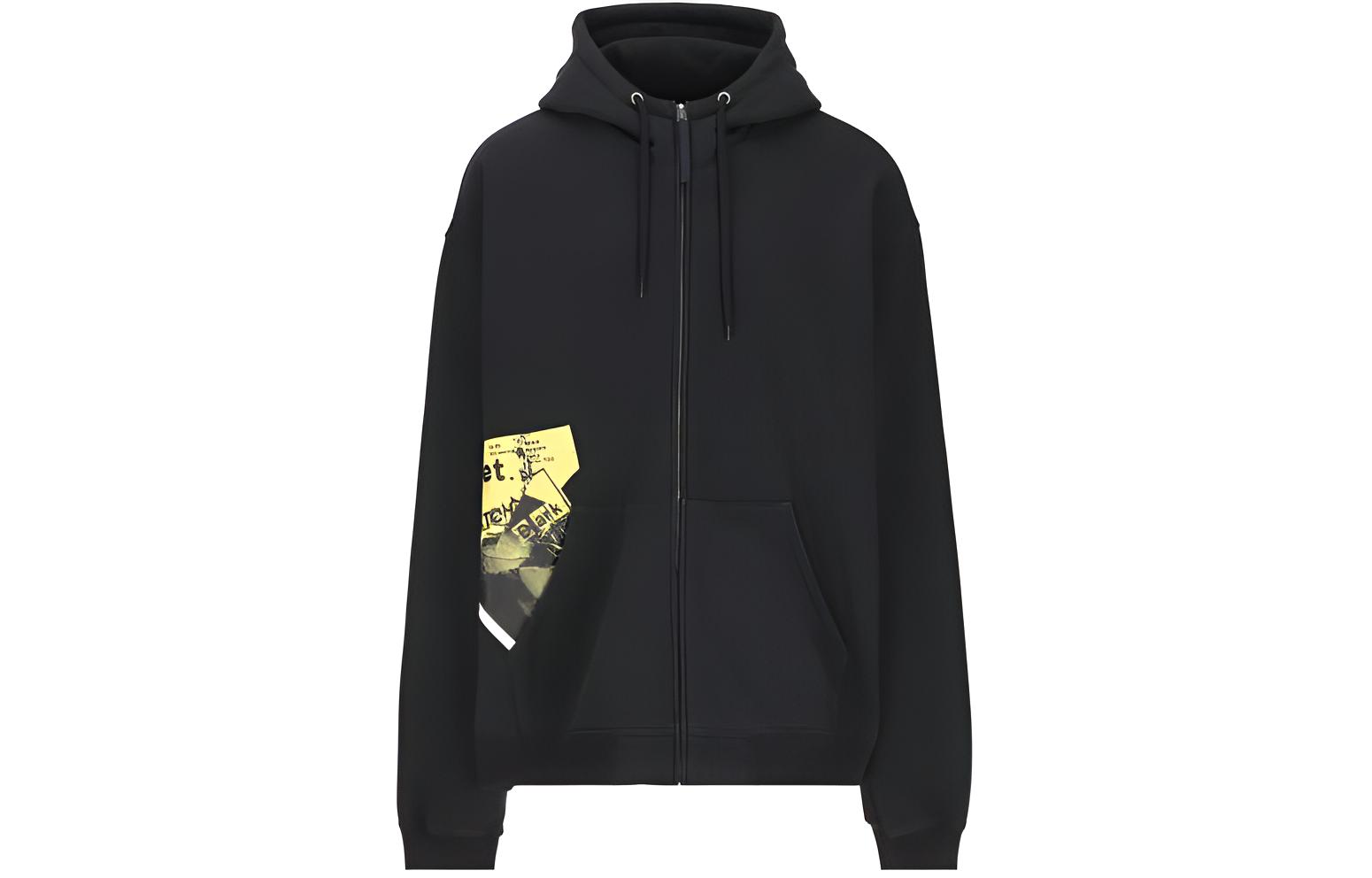 Maison Margiela  Black Graphic Print Zip Hoodie Relaxed Fit. S50HG0045S25570861