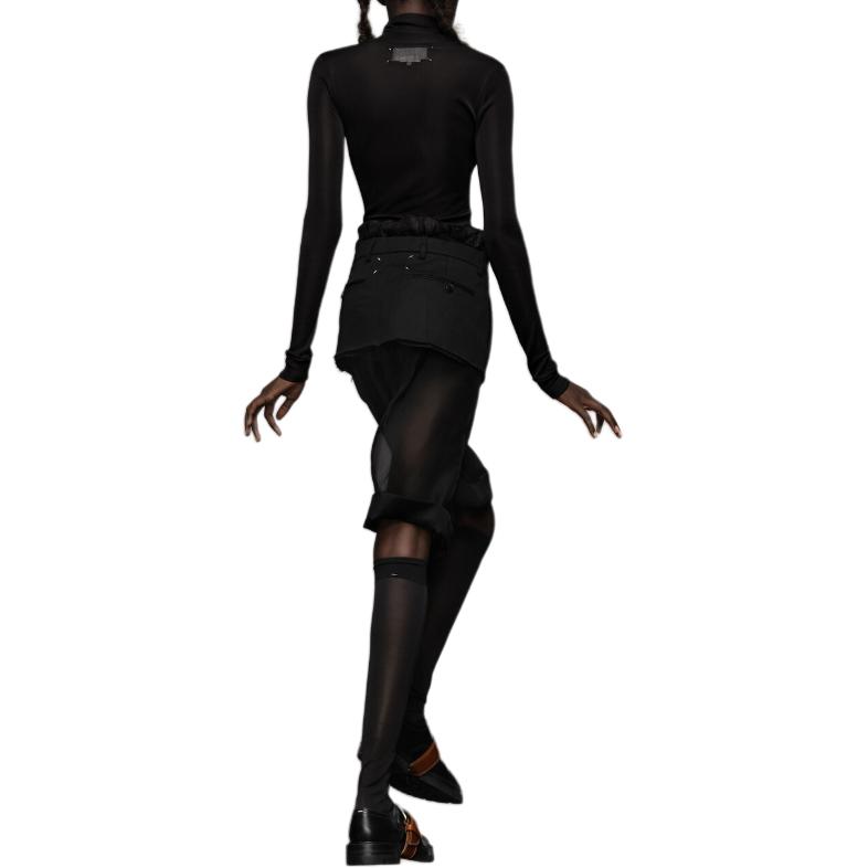 Shop Maison Margiela 黑色纯色高领修身连体衣 S51NA0104S24468-900