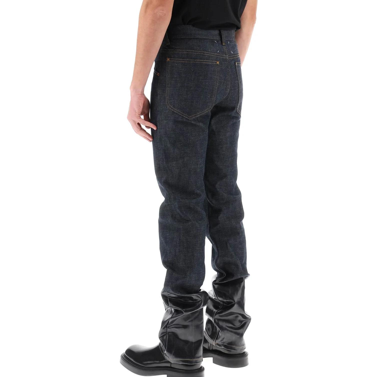 Shop Maison Margiela 蓝色中腰休闲牛仔裤 S50LA0221S30879-470