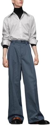 메종 마르지엘라 블루 와이드 레그 릴랙스 팬츠 지퍼 벨트 루프 포함. S50KA0652S54042505 Lookbook 메종 마르지엘라 블루 와이드 레그 릴랙스 팬츠 지퍼 벨트 루프 포함. S50KA0652S54042505