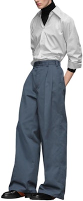 메종 마르지엘라 블루 와이드 레그 릴랙스 팬츠 지퍼 벨트 루프 포함. S50KA0652S54042505 Purchase 메종 마르지엘라 블루 와이드 레그 릴랙스 팬츠 지퍼 벨트 루프 포함. S50KA0652S54042505